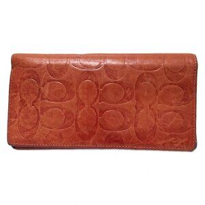 COACH Signature - Red Leather Long Wallet